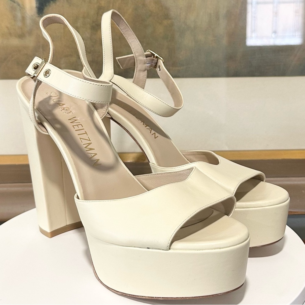 🌹STUART WEITZMAN🌹 Ryder Ankle-Buckle Platform Sandals Size: 11.5 - Picture 5 of 16
